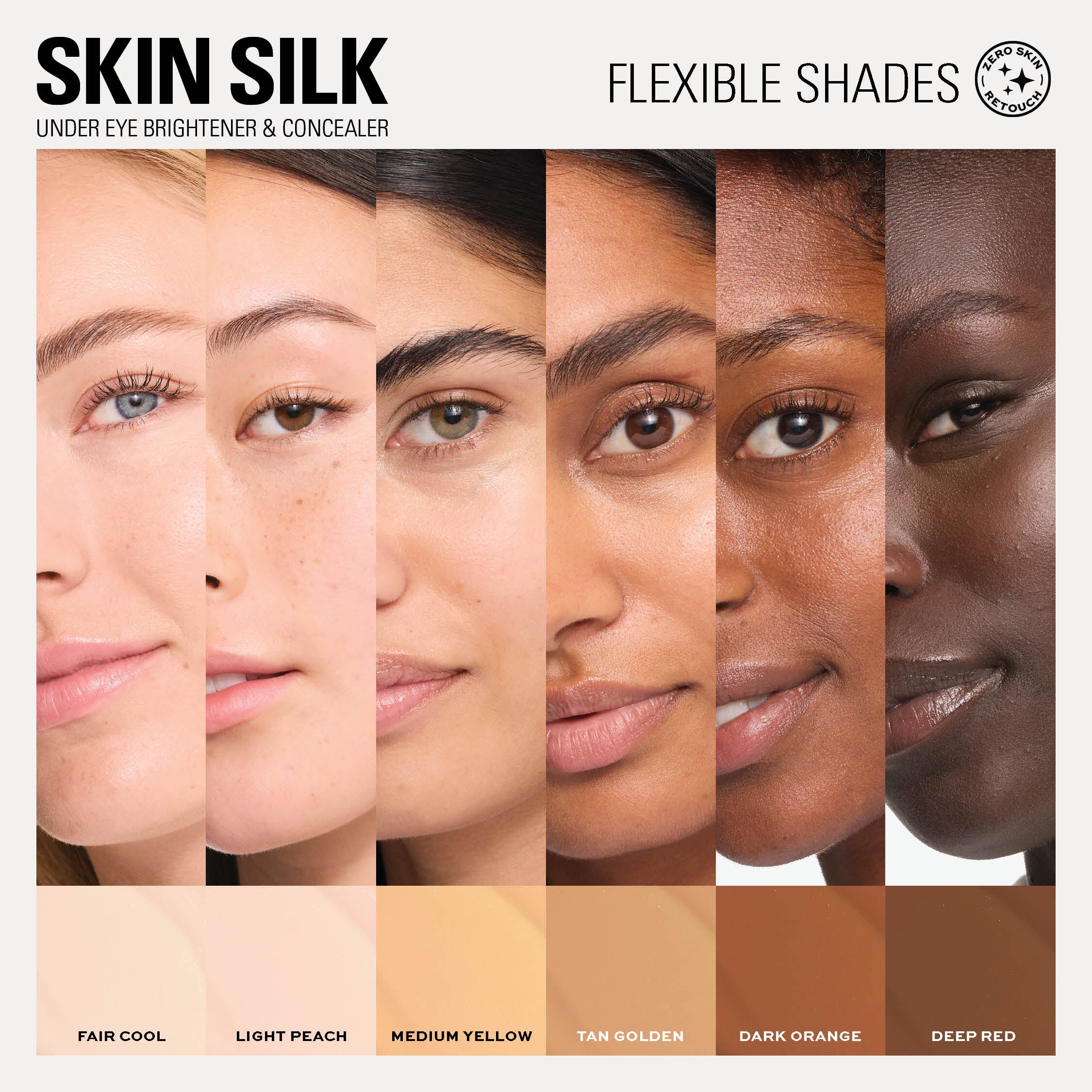 Revolution Skin Silk Radiant Serum Under Eye Brightener & Concealer Light Peach